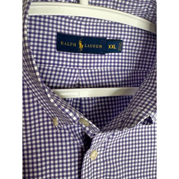 Polo Ralph Lauren Purple Gingham Button Down Shirt Classic Preppy XXL - Picture 5 of 7